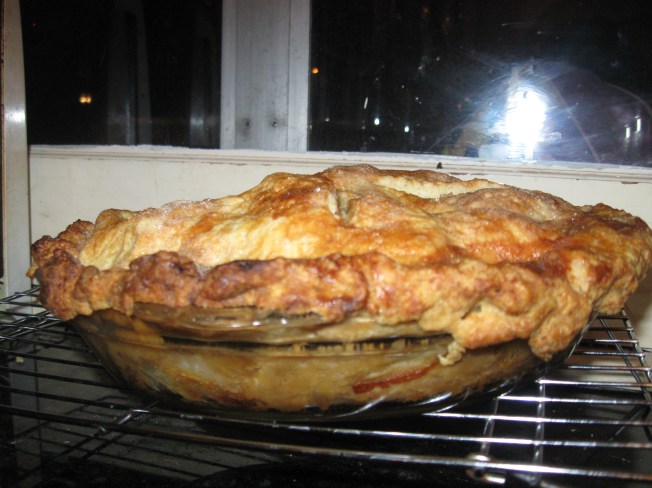 The end result of those apples--but you must use three kinds of apples for superb apple pie, so this has more than pippins in it